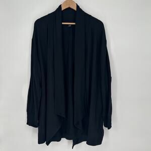 Athleta Women’s 1X Black Open Front Cardigan Sweater Long Sleeve Draped